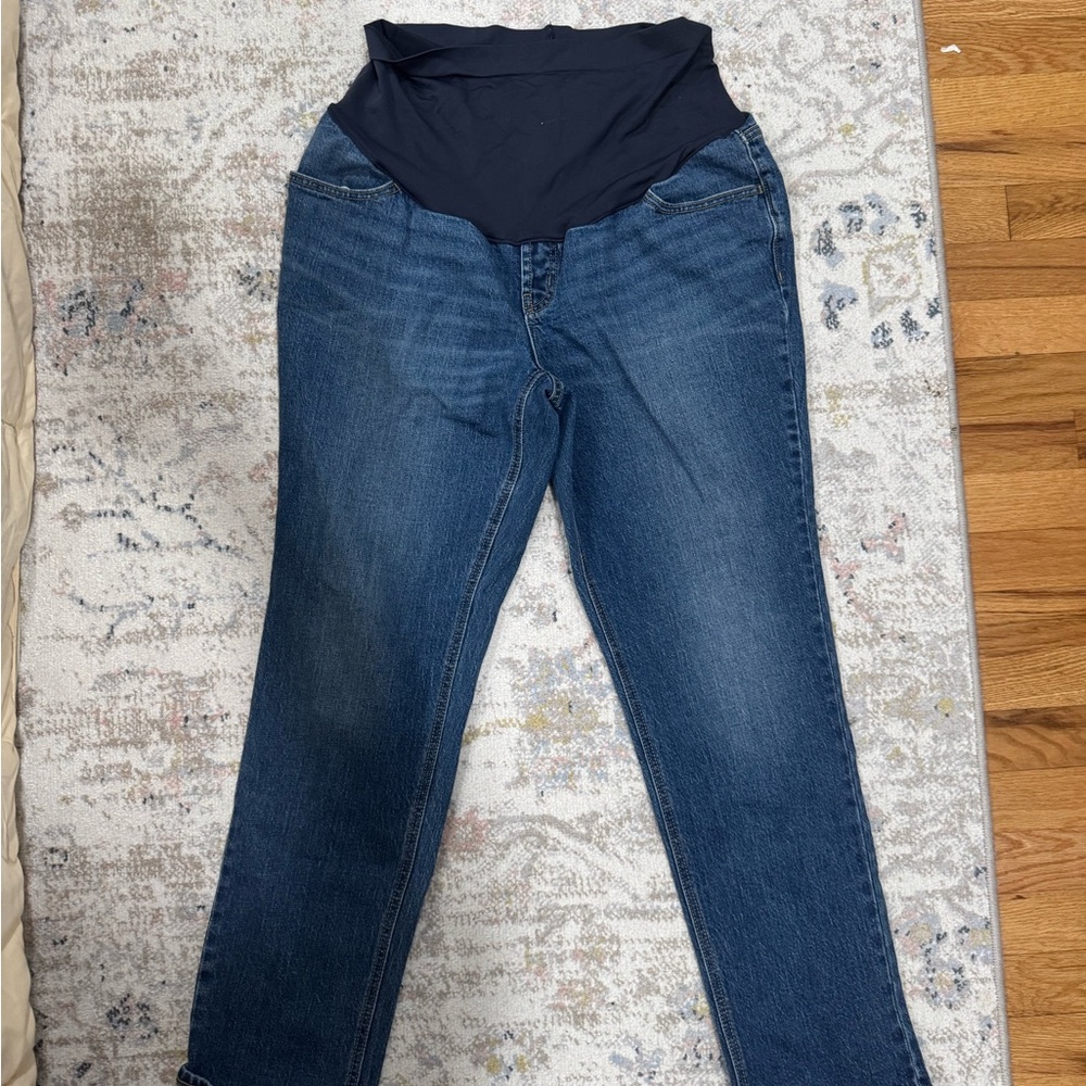 Women's Blue Maternity Boyfriend Jeans